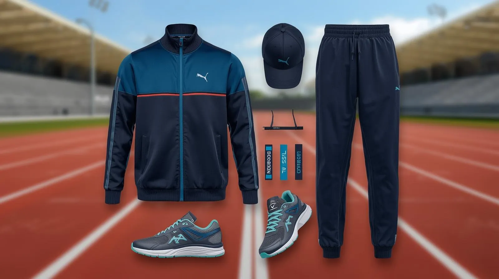 ZM Exports diverse sportswear collection on display.