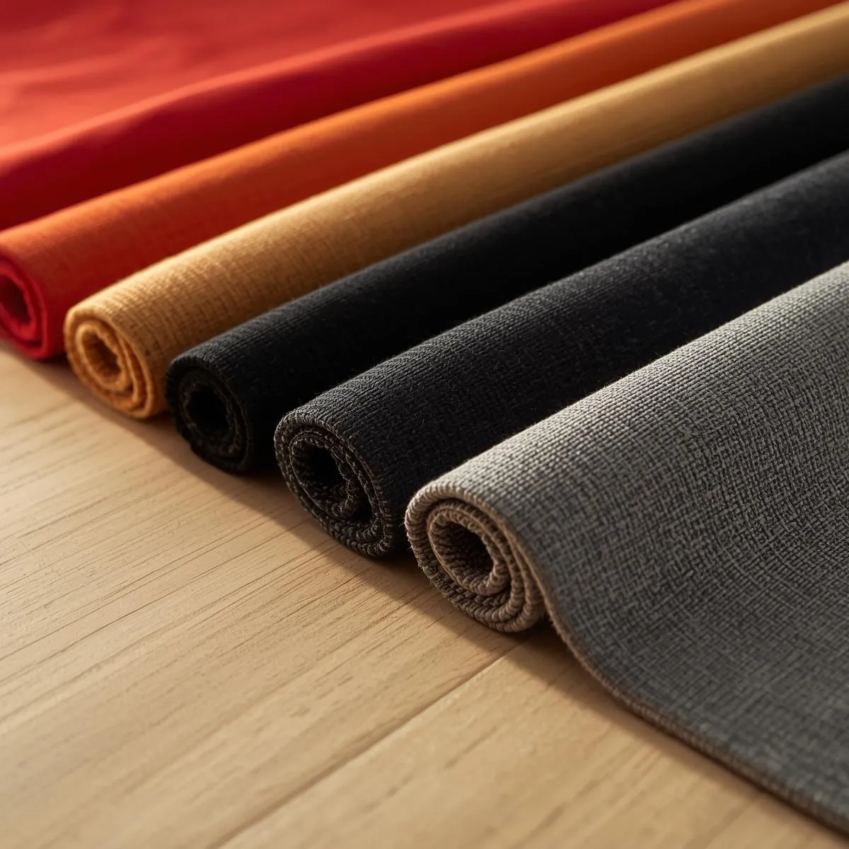 Premium fabric selection for gym wear and sports clothing manufacturing.