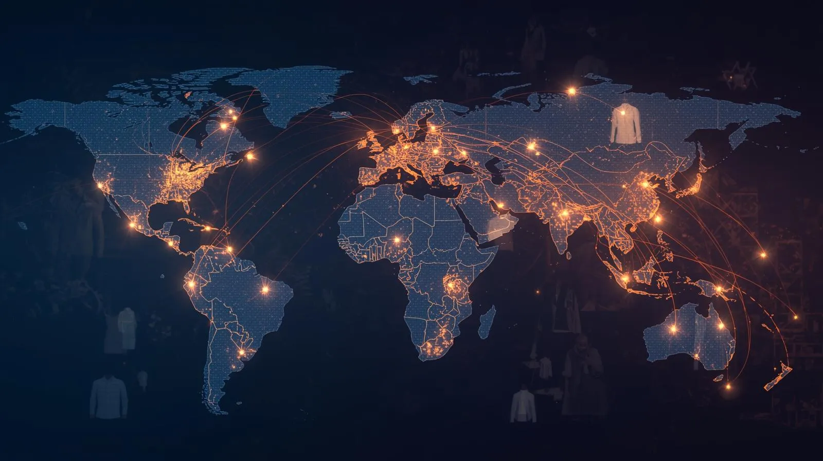 Global textile exports network.